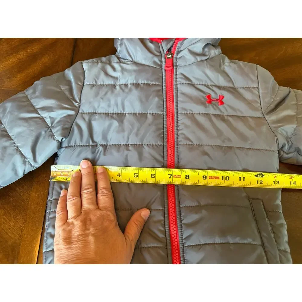 Under Armour Storm ColdGear Puffer Jacket Toddler Size 3T Gray Warm Winter Cozy